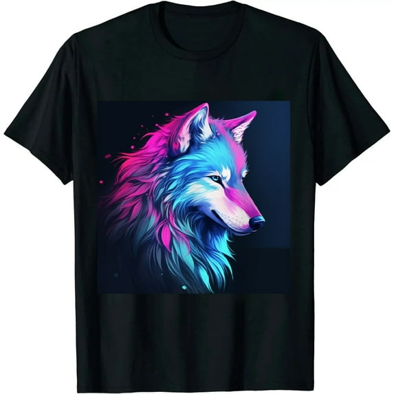 COMIO Wolf Dog Head Galactic Cosmic Silhouette Nature Celestial T-Shirt