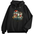 thumbnail image 1 of COMIO Wolf Parents and Child Festive Family Dinner Graphic Hoodie Black, 1 of 3