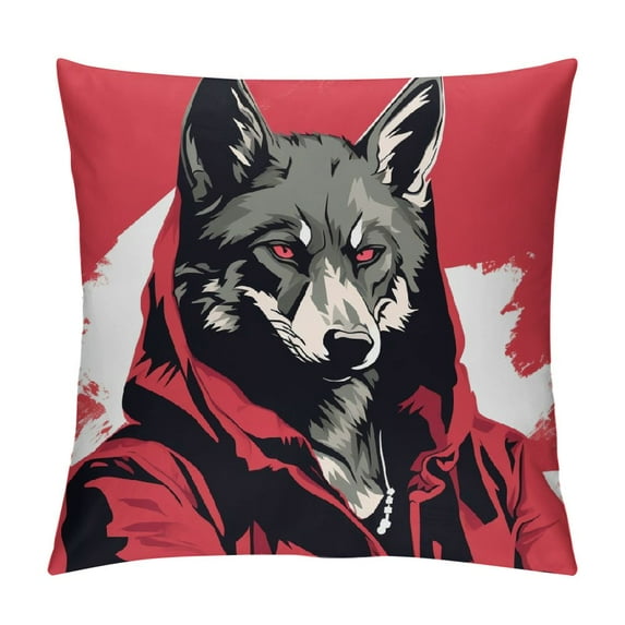 COMIO Wolf Pillow Covers Wolves Wolf Decor Throw Pillow Cases, Just a Girl Who Loves Wolves Pillows Decorative Throw Pillows Cover, Wolf Wolves Gifts for Girls Women Kids