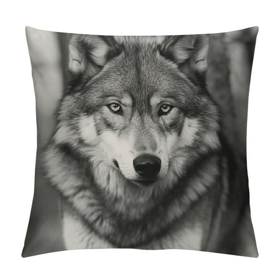 COMIO Wolf Pillow Wolf Throw Pillow Cover Wolf Pillow Case Cushion Animals Art Wolf Throw Pillow Covers, Grey Blue