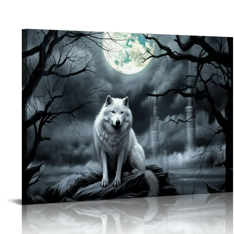 COMIO Wolf Poster Wolf Wall Art Wolf Pictures Wolf Paintings Wolf Canvas Wolf Wall Decor Wolf Prints Cool Wolf Posters Wolf Room Decor