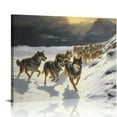 thumbnail image 1 of COMIO Wolves In The Snow Wolf Canvas Wall Art - Wolf Poster Wildlife Pictures Animal Wall Decor for Bathroom Diningroom, 1 of 4