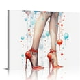 thumbnail image 1 of COMIO Woman Fashion Framed Canvas Poster Blue Glam High Heels Print Wall Art Canvas Wall Decor  inch Decorations for Bedroom Living Room Bathroom, 1 of 4