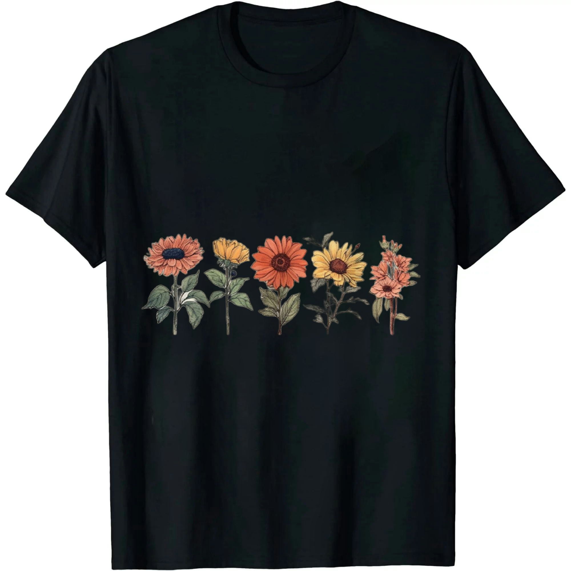 COMIO Women Boho Flower T Shirt Vintage Floral Graphic Shirt Botanical ...