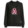 thumbnail image 1 of COMIO Women's Faithful Fighter Shirt Pink Ribbon Christmas Snowflake Sweatshirt Black, 1 of 4
