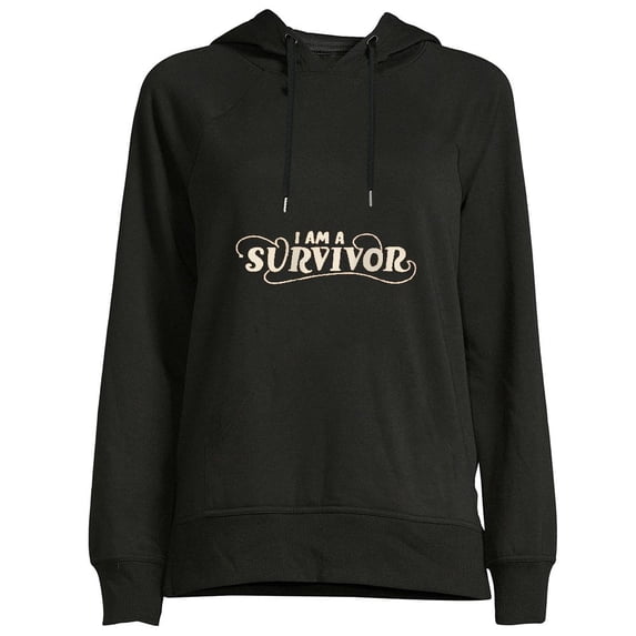 COMIO Women's Long Sleeve Sweatshirt Hoodie - A Boogie Wit Da Hoodie I Am a Survivor Black