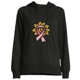 thumbnail image 1 of COMIO Women's Long Sleeve Sweatshirt Hoodie Red Ribbon and Sunflower Black, 1 of 4