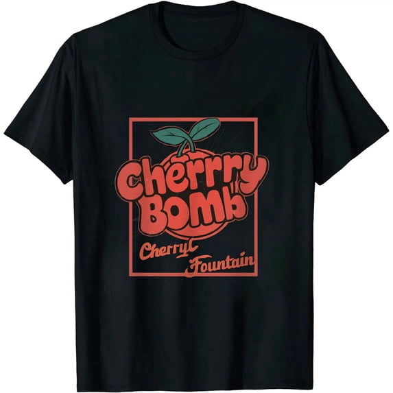 COMIO Womens Cherry Bomb Retro Vintage Style Cute Graphic Raglan Baseball Tee
