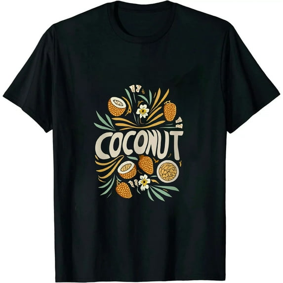COMIO Womens Coconut Short Sleeve Top Coconut Mens Graphic T-Shirt
