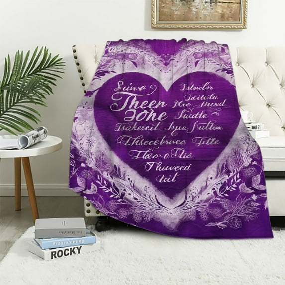 COMIO Womens Day Gift Soul Sister Gift Blanket Sisters Birthday Gifts Blankets Gifts Best Sisters Friend Presents Purple Soft Flanel Throw Blanket from Sister Brother Purple Blanket for Sister