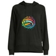 thumbnail image 1 of COMIO Womens Hoodie Worn Out Volleyball Simple Graffiti Long Sleeve Shirts Black, 1 of 4