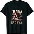 thumbnail image 1 of COMIO Womens I'm Okay Book Lover I'm Ok Reading Book Reader T-Shirt, 1 of 3