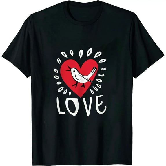 COMIO Womens Love Cursive Heart Design Cute Graphic Novelty Valentines Day T Shirt