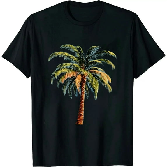 COMIO Womens Palm Trees V-Neck T-Shirt