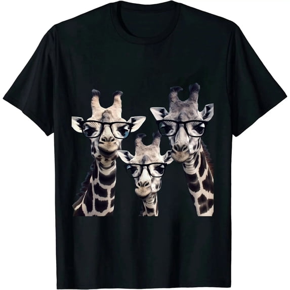 COMIO Womens Summer Giraffe Printed T-Shirt Funny Cute Animal Graphic Tees Tops