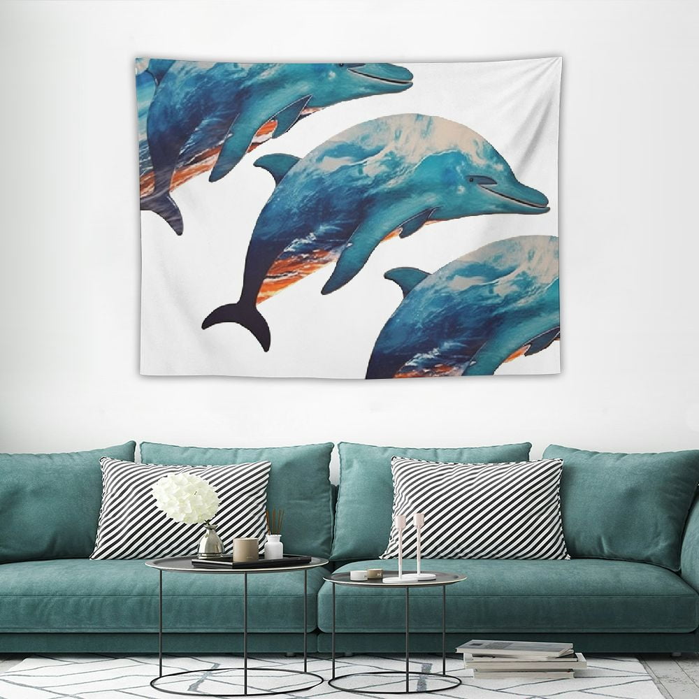COMIO Wood Dolphin Wall Decor Dolphin Theme Beach Wall Art Sea Creature