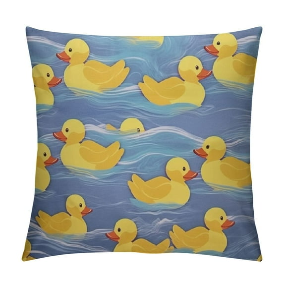 COMIO Yellow Ducks Pillow Cases Standard Size Pillow Covers Super Soft Decorative Pillowcase with Zipper for Bedroom Sofa Couch Women Men