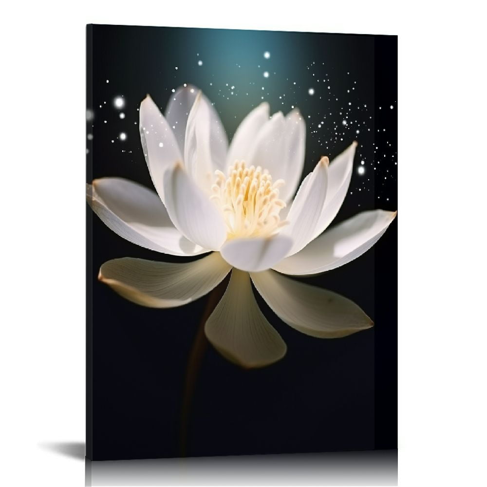 COMIO Zen Canvas Prints Wall Art Lotus Blossom Pictures Shiner Floral ...