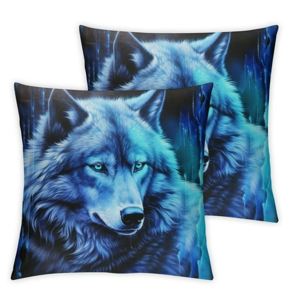 COMIO Zipper Closure 2-Piece Short Plush Pillowcase (Universal 1) Wolf White