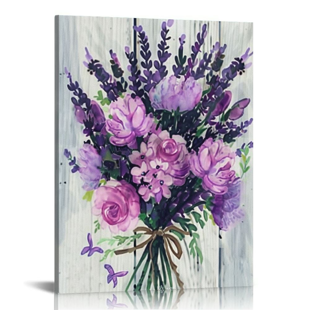 COMIO gold mi Flowers Home Decorations Purple Lavender Flower Artwork