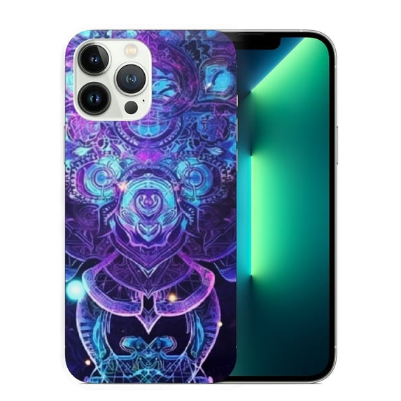 COMIO iPhone 15 Case,Purple Mandala Galaxy Sky Drop Protection Shockproof Case Full Body Protective Scratch-Resistant Cover for iPhone 15