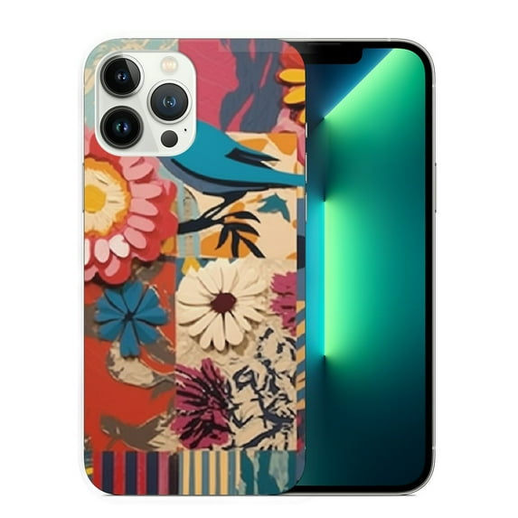 COMIO iPhone 15 Plus Retro floral Vintage Botanical Patchwork Wildflowers Garden Case