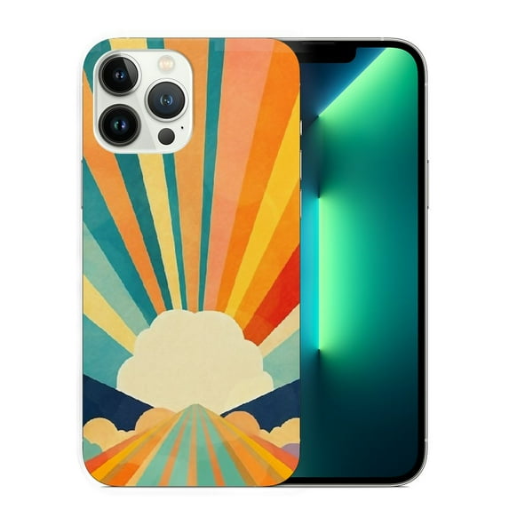 COMIO iPhone 15 Pro Boho Retro Sun Art Vintage Sunrise Minimal Trendy Phone Case