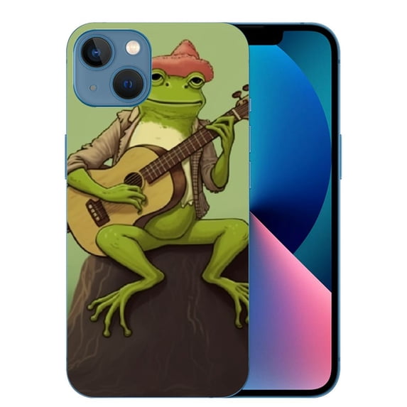 COMIO iPhone 15 Pro Max Cottagecore Frog - Cute Frog Playing Banjo on Mushroom Case