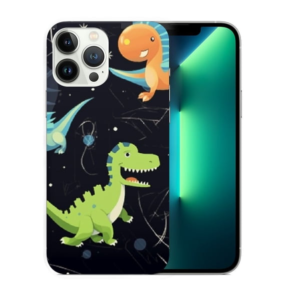 COMIO iPhone 15 Pro Retro Space Dinos Case Cute Colorful Dinosaur Lover Pattern Case