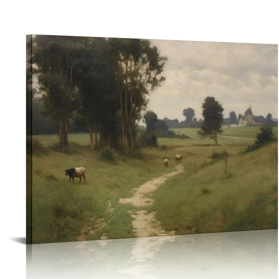 COMIO rural landscape wall art printmaking rural dirt road painting wall art tree and landscape wall art decoration landscape painting home decoration