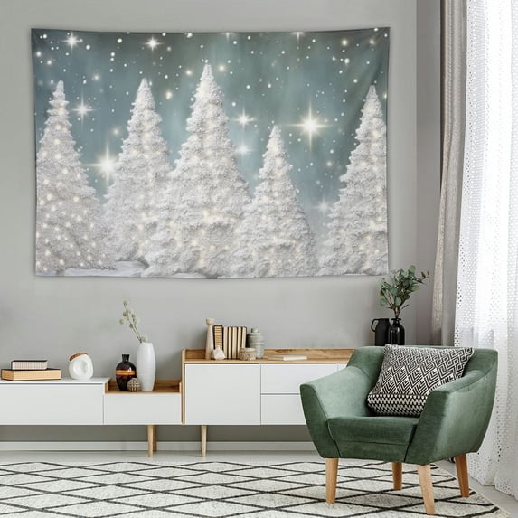 COMIO tapestry Backdrop Onderland Birthday New Year Eve Party Supplies for Events Christmas Snowflake Snow Tree Home Decorations Baby Shower Cake Smash Props Photography Background