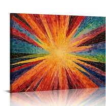 COMIO trees Modern Abstract Canvas Wall Art: Teal Color Painting with Heavy Textured Gold Foil Picture Decor Contemporary Sunburst Print Artwork for Office Bedroom Living Room