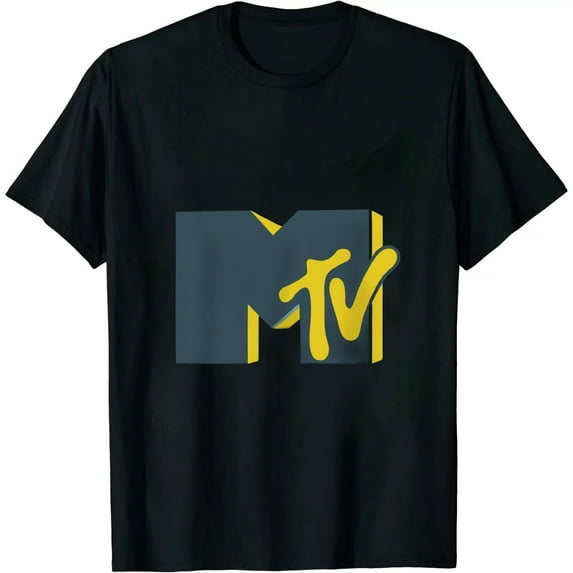 QZHH x MTV - MTV Rock n Roll Music Hard Heavy Metal Skull Guitar Vintage T-Shirt Black