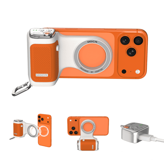 COMITOK MOCA Magnetic Camera Grip for iPhone 17 Ergonomic Shooting Grip Detachable Remote Control Compatible iOS17/iOS18 Perfect for Vlogging TikTok