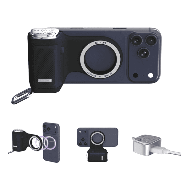 COMITOK MOCA Magnetic Phone Grip Stabilizer with Detachable Remote Lens Flip Function iPhone17 iOS17/18 Stabilizer for Travel TikTok YouTube Must-Have