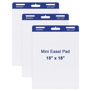 COMIX Sticky Easel Pad, 15x18 inch Flip Chart for Teachers and Office, 30 Sheets/Pad, 3 Pads/Pack