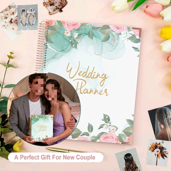 COMIX Wedding Planner Book and Organizer, Wedding Planner Binder for Bride, Undated Keepsake Planner with12-Month Calendar, Seasonal Guides & Tips, Gift for Engaged Couples, Bride$$
