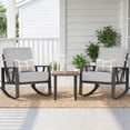 thumbnail image 1 of COMLAX FIELD Outdoor Rocking Chairs Set, 3-Piece Patio Furniture Set with Thick Cushions, Outdoor Conversation Bistro Set, 1 of 7