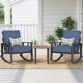 thumbnail image 1 of COMLAX FIELD Outdoor Rocking Chairs Set, 3-Piece Patio Furniture Set with Thick Cushions, Outdoor Conversation Bistro Set, 1 of 8