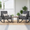 thumbnail image 1 of COMLAX FIELD Outdoor Rocking Chairs Set, 3-Piece Patio Furniture Set with Thick Cushions, Outdoor Conversation Bistro Set, 1 of 8