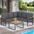 thumbnail image 1 of COMLAX FIELD Patio Furniture Set, 6-Piece Outdoor Sectional Sofa Set, L Shape Patio Conversation Set, Outdoor Couch with Coffee Table, 1 of 6