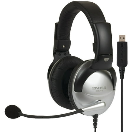 Koss SB45 USB Noise-Cancellig Headset with Multimedia Microphone, Silver