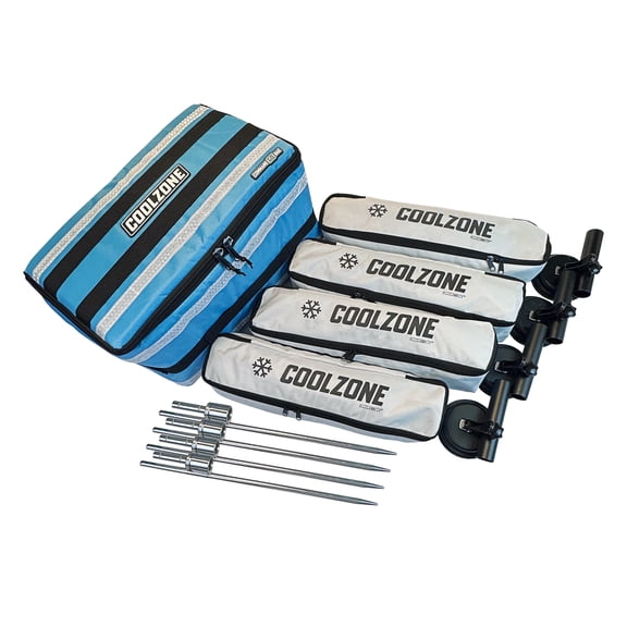 COMMAND GOBAG Coolzone Flag Kit, Blue, Includes 4 Flag Banners, Identifies Heat Relief Areas, 4 Suction Bases, 4 Ground Spikes