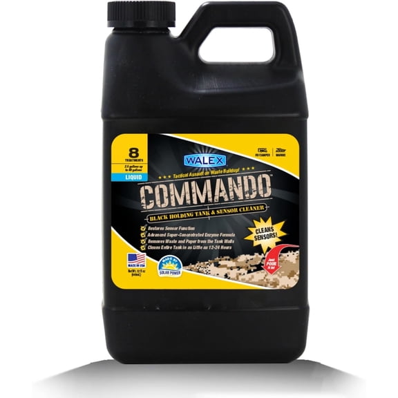 Walex Liquid Commando RV & Marine black holding tank & sensor cleaner, 32oz, Ocean Mist fragrance