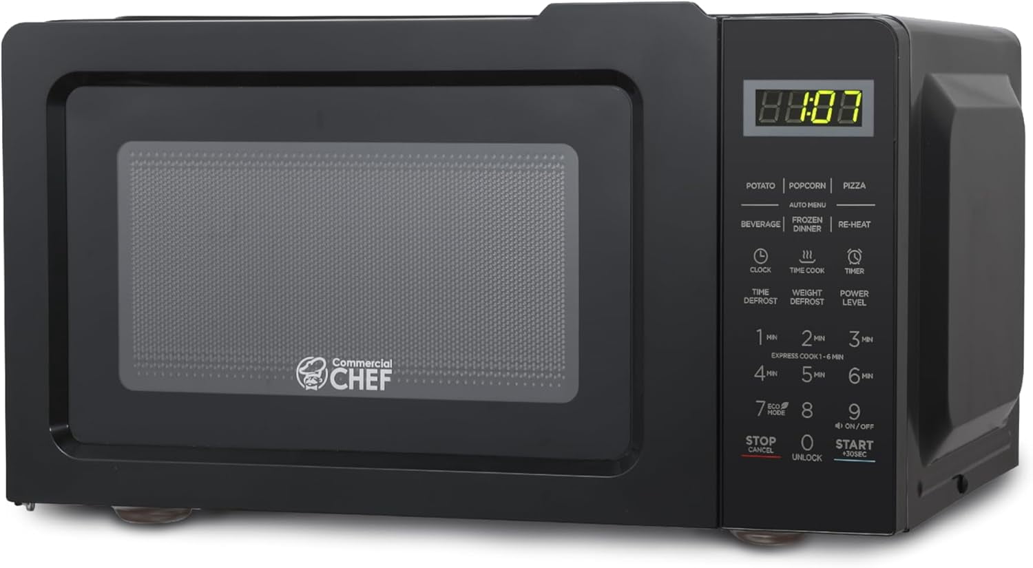 COMMERCIAL CHEF 0.7 Cubic Foot Microwave with 10 Power Levels, Small