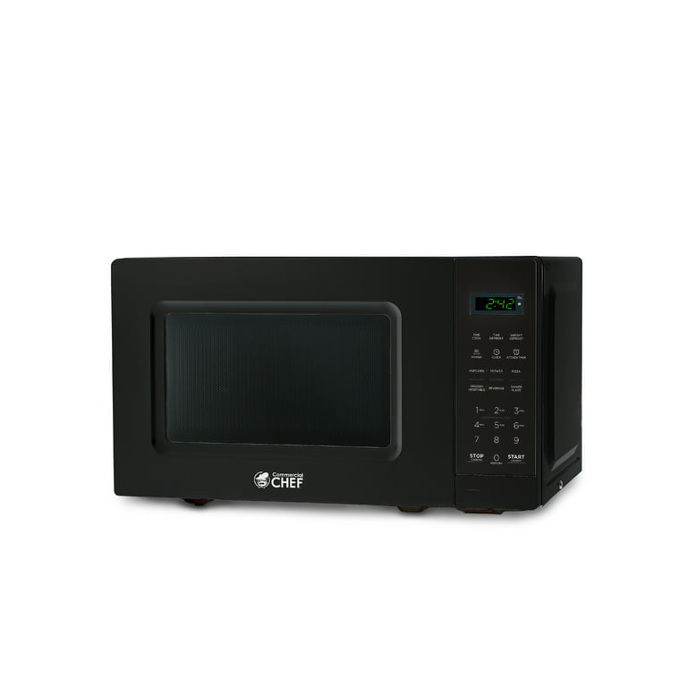 COMMERCIAL CHEF Black Microwave 0.7 Cu. Ft. with Rotary Switch Knob, 700W  Countertop Small Microwave with Microwave Turntable Plate, 6 Level Power