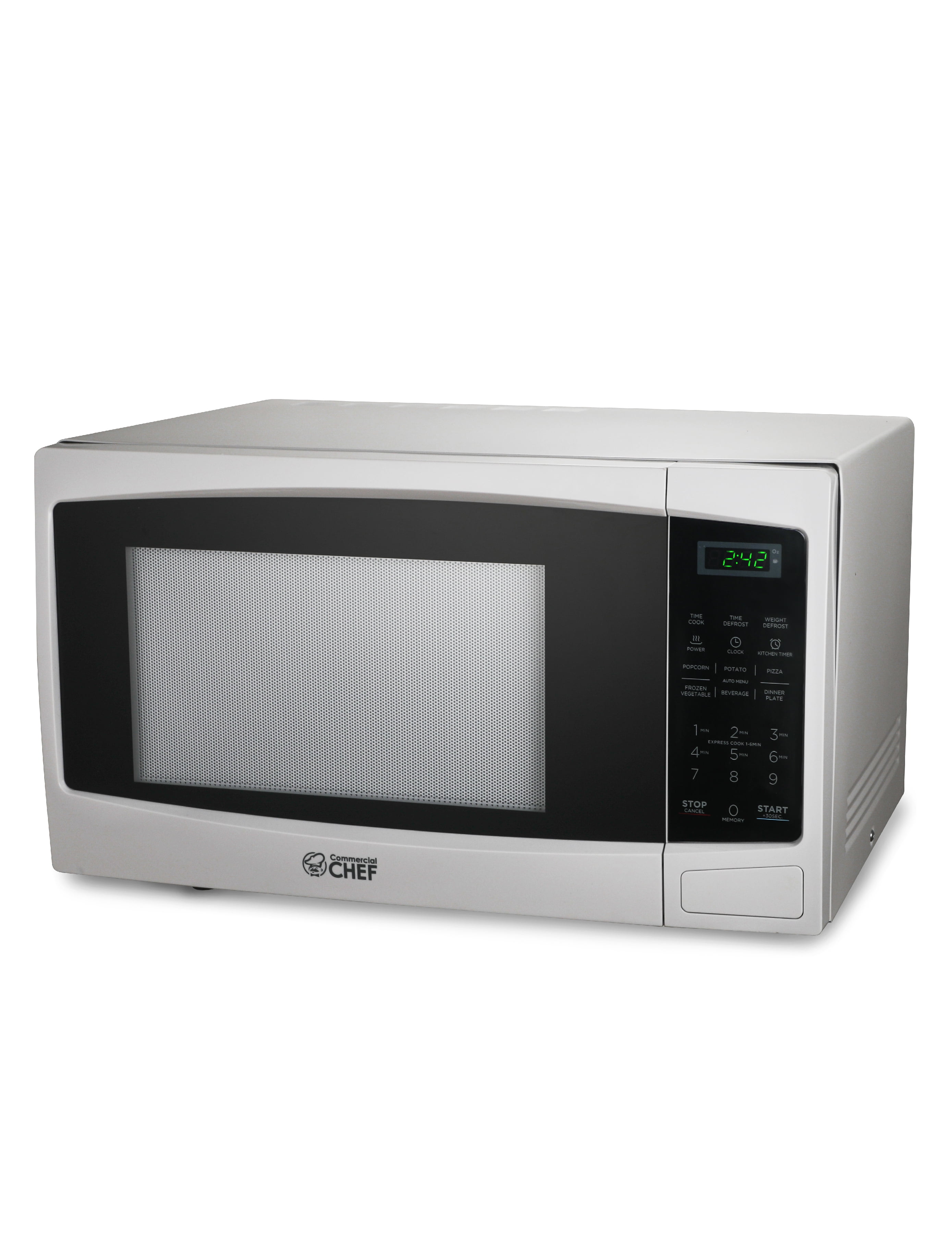 Commercial Chef CHM9MS COMMERCIAL CHEF Small Microwave 0.9 Cu.  Ft.Countertop Microwave with Touch Controls & Digital Display, Stainless  Steel