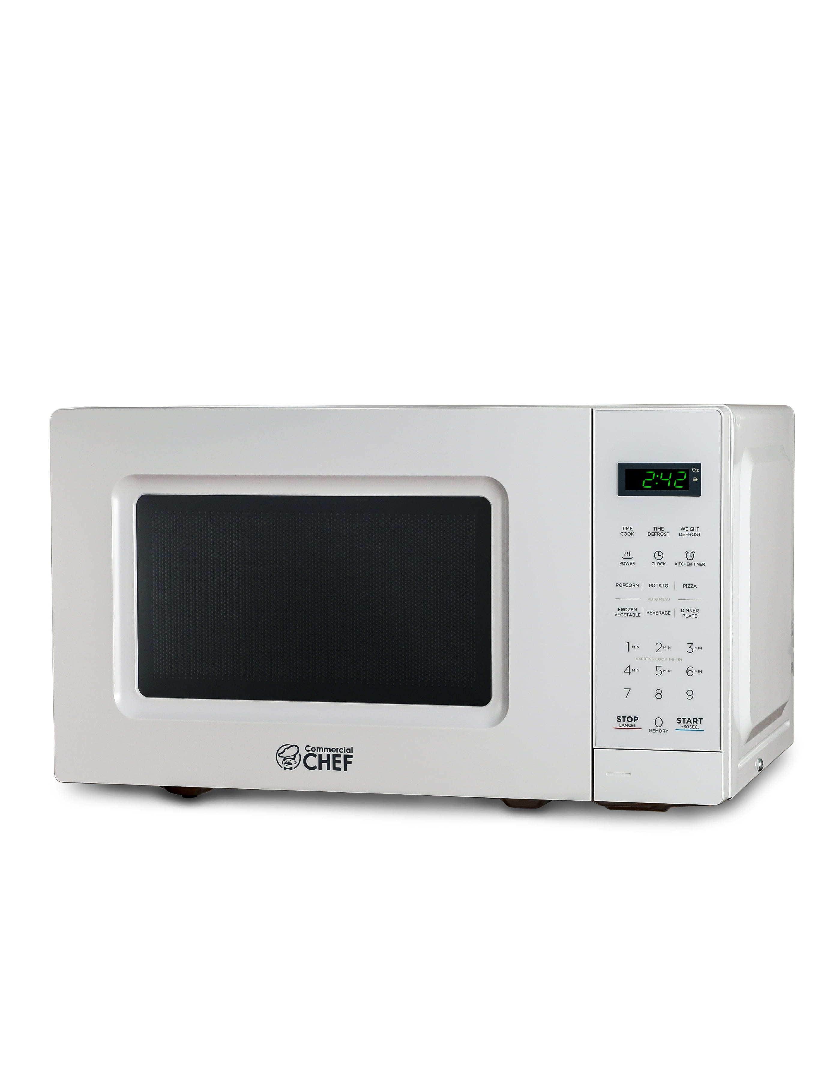 COMMERCIAL CHEF 0.7 Cubic Foot Microwave with 10 Power Levels, Small  Microwave with Pull Handle, 700W Countertop Microwave up to 99 Minute Timer  and