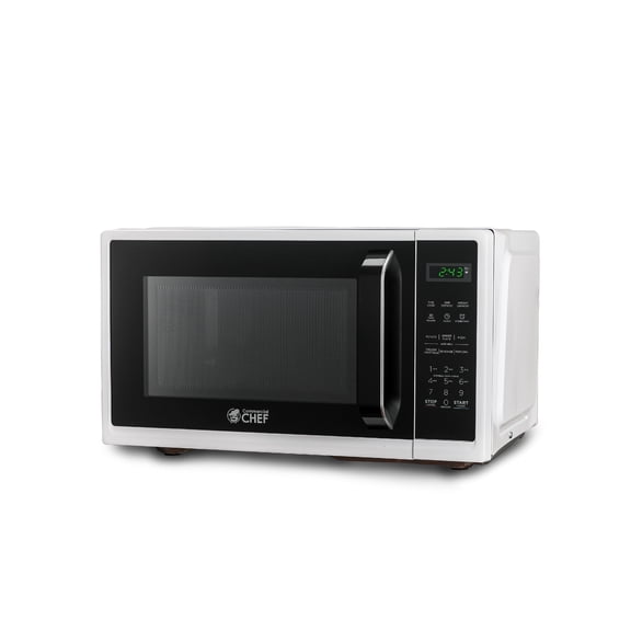 COMMERCIAL CHEF CHM9MW 0.9 Cu. Ft. Countertop Microwave with Digital Display, White