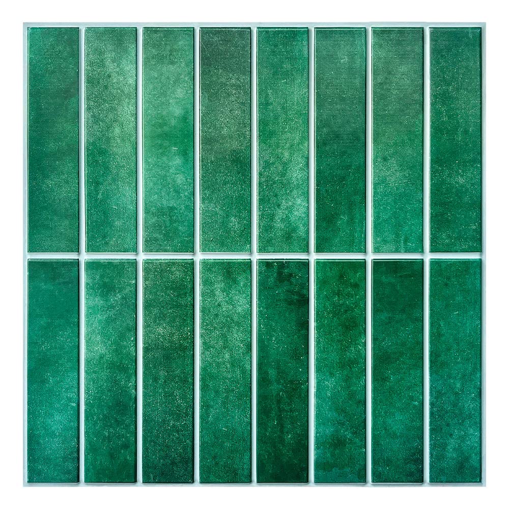 COMMOMY 10 Pcs 3D Green Peel and Stick Backsplash Tile for Kitchen